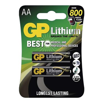 2 pz. Batería de litio AA GP LITHIUM 1,5V