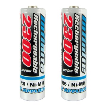 2 pz. Baterías recargables NiMH AA 2300 mAh 1,2V