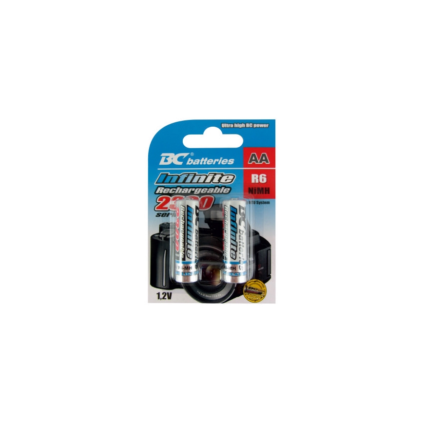 2 pz. Baterías recargables NiMH AA 2300 mAh 1,2V