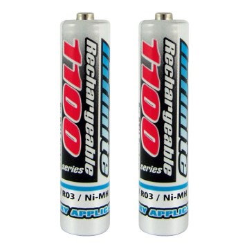 2 pz. Baterías recargables NiMH AAA 1100 mAh 1,2V
