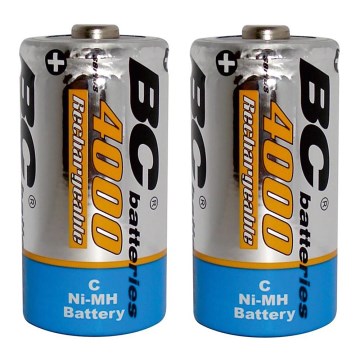 2 uds Batería recargable NiMH C 4000 mAh 1,2V