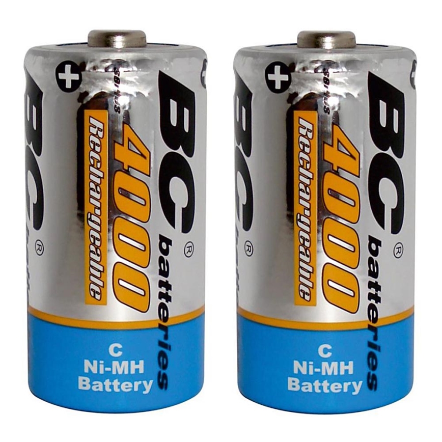 2 uds Batería recargable NiMH C 4000 mAh 1,2V