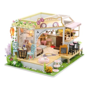 2Kids Toys - Casa infantil Café para gatos con jardín 2xAAA