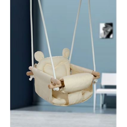 2Kids Toys - Columpio textil para niños color crema/haya