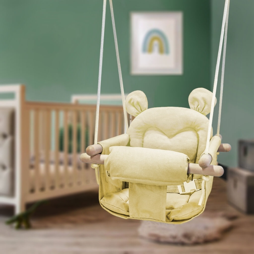 2Kids Toys - Columpio textil para niños color crema/haya