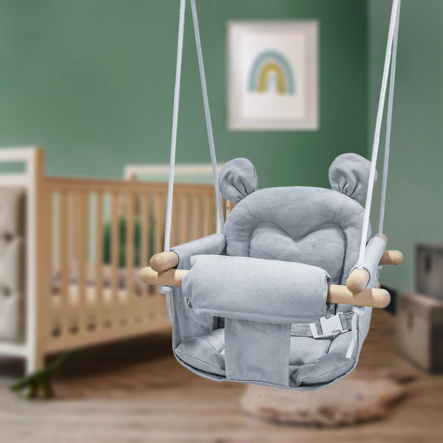 2Kids Toys - Columpio textil para niños gris/haya
