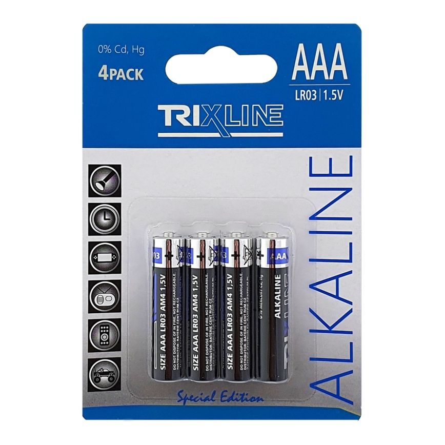 4 pz Batería alcalina AAA 1,5V