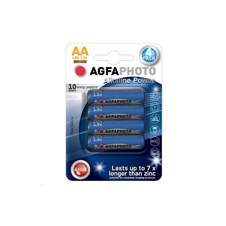 4 uds Pila alcalina AA 1,5V