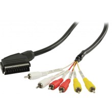6x cable SCART conector negro
