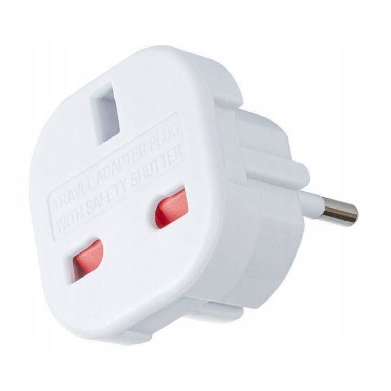 Adaptador de viaje diá. UK con enchufe EU