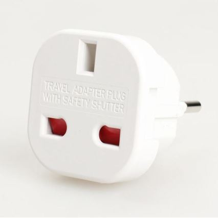 Adaptador de viaje diá. UK con enchufe EU
