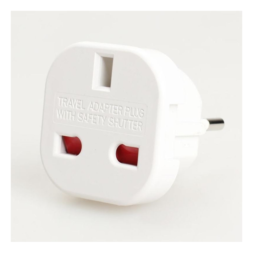 Adaptador de viaje diá. UK con enchufe EU