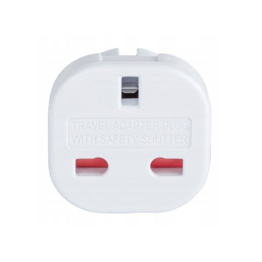 Adaptador de viaje diá. UK con enchufe EU