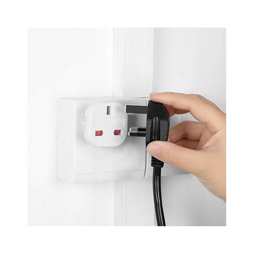 Adaptador de viaje UK/EU 230V blanco
