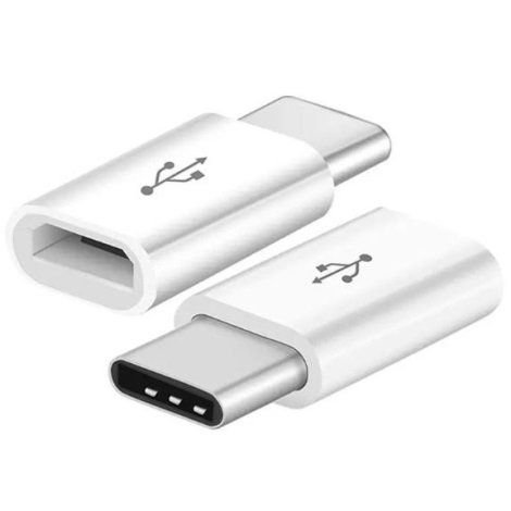 Adaptador micro USB a USB-C blanco