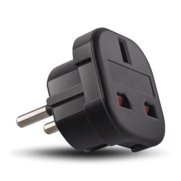 Adaptador UK/EU 230V negro