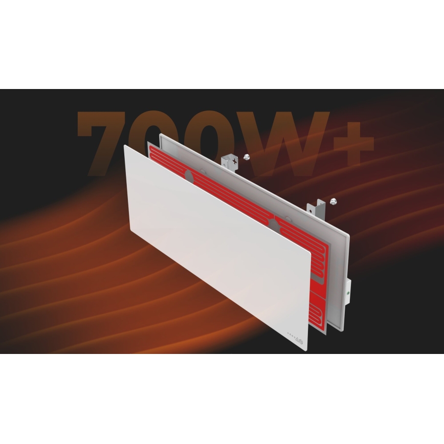 AENO - Panel infrarrojo eléctrico inteligente 700W Temporizador/termostato IP44 Wi-fi blanco