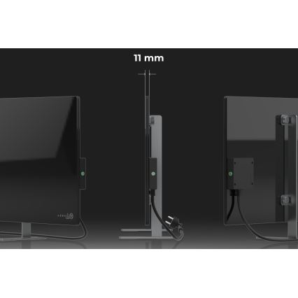 AENO - Panel infrarrojo eléctrico inteligente 700W Temporizador/termostato IP44 Wi-fi negro