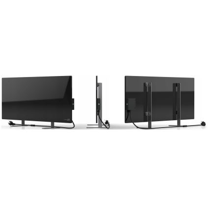 AENO - Panel infrarrojo eléctrico inteligente con LED mostrar 700W temporizador/termostato IP44 Wi-fi negro