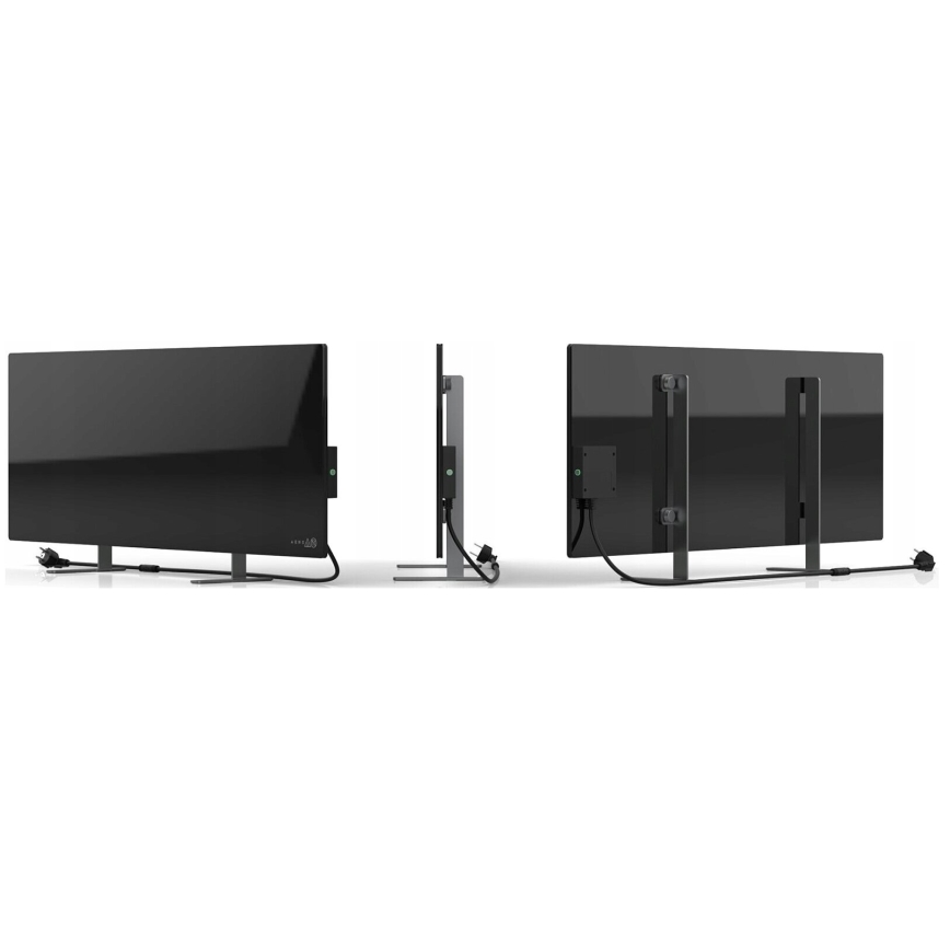 AENO - Panel infrarrojo eléctrico inteligente con LED mostrar 700W temporizador/termostato IP44 Wi-fi negro