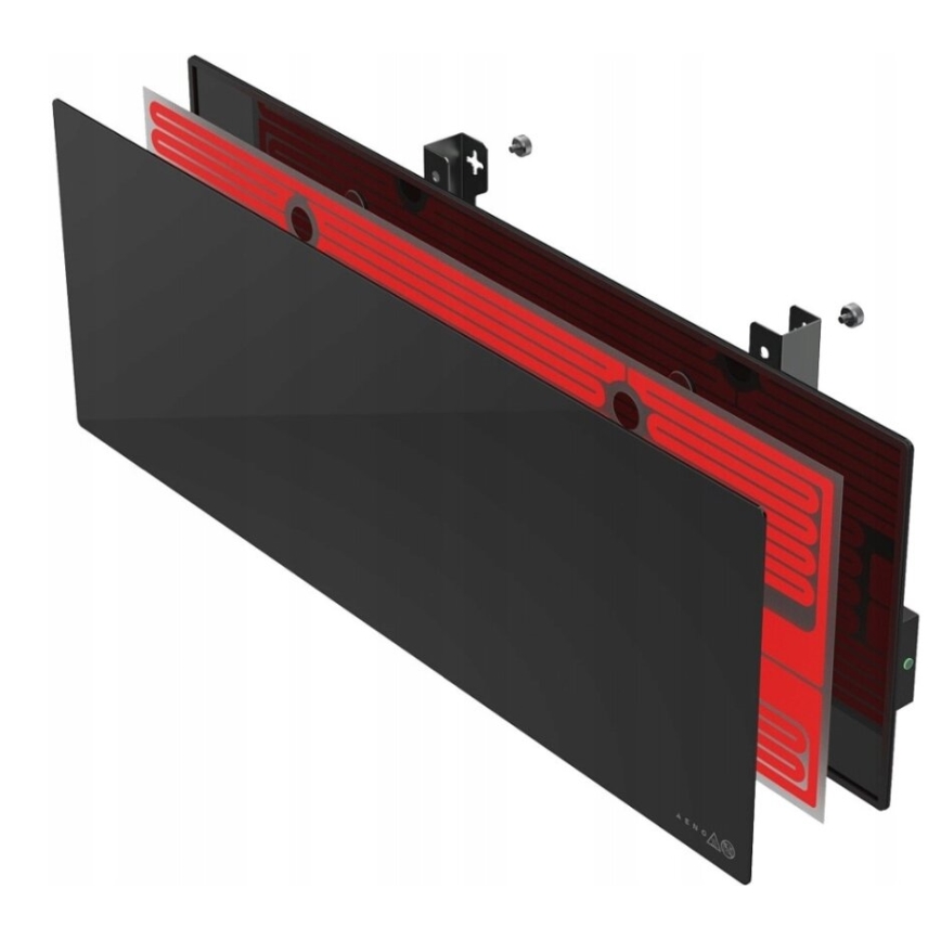 AENO - Panel infrarrojo eléctrico inteligente con LED mostrar 700W temporizador/termostato IP44 Wi-fi negro