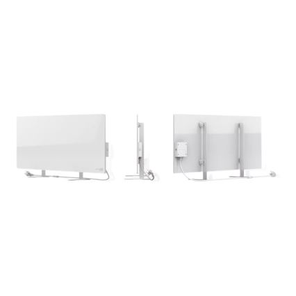 AENO - Panel infrarrojo eléctrico inteligente con pantalla LED 700W temporizador/termostato IP44 Wi-fi blanco