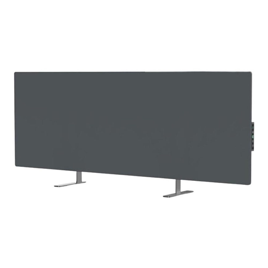 AENO - Panel infrarrojo eléctrico inteligente con LED mostrar 700W Temporizador/termostato IP44 Wi-fi gris