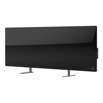 AENO - Panel infrarrojo eléctrico inteligente con LED mostrar 700W temporizador/termostato IP44 Wi-fi negro