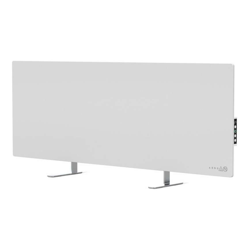 AENO - Panel infrarrojo eléctrico inteligente con pantalla LED 700W temporizador/termostato IP44 Wi-fi blanco
