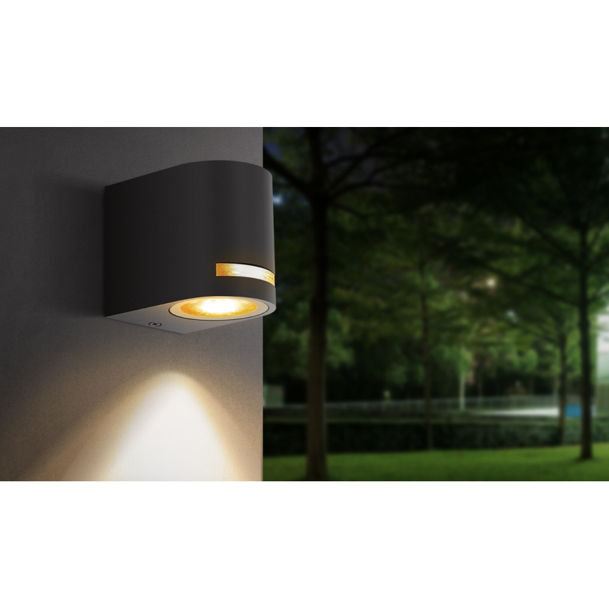 Aigostar - Aplique de exterior 1xGU10/35W/230V negro IP54