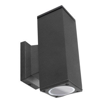 Aigostar - Aplique de exterior 2xGU10/230V negro IP65 cuadrado