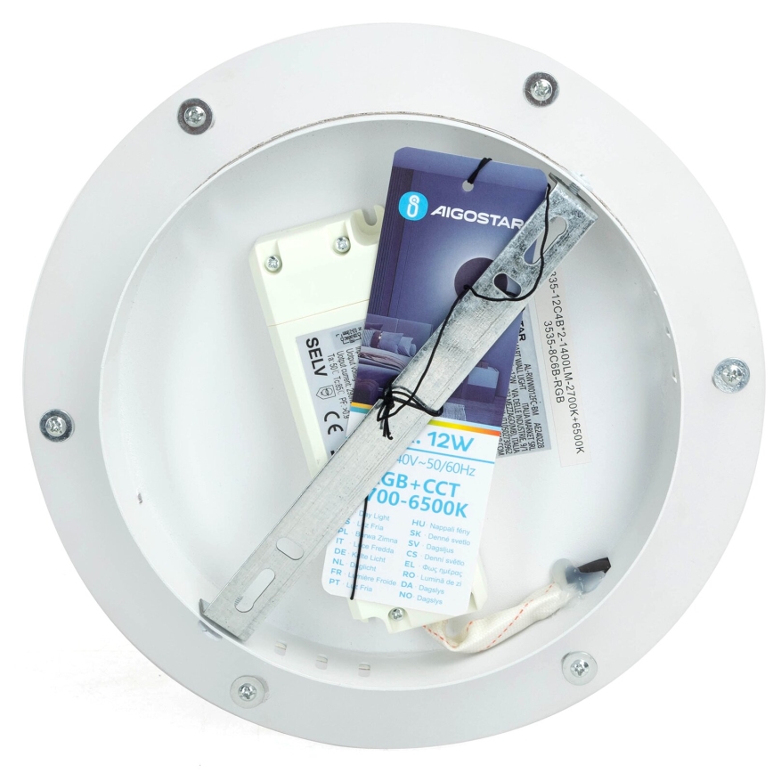 Aigostar - Aplique LED RGBW regulable MESH Smart LED/12W/230V 2700-6500K blanco + control remoto