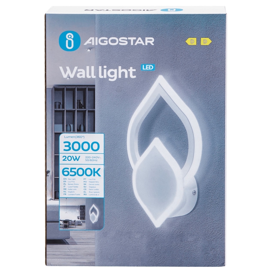 Aigostar - Aplique LED LED/20W/230V 6500K blanco