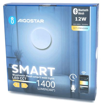 Aigostar - Aplique LED regulable MESH Inteligente LED/12W/230V 2700-6500K blanco
