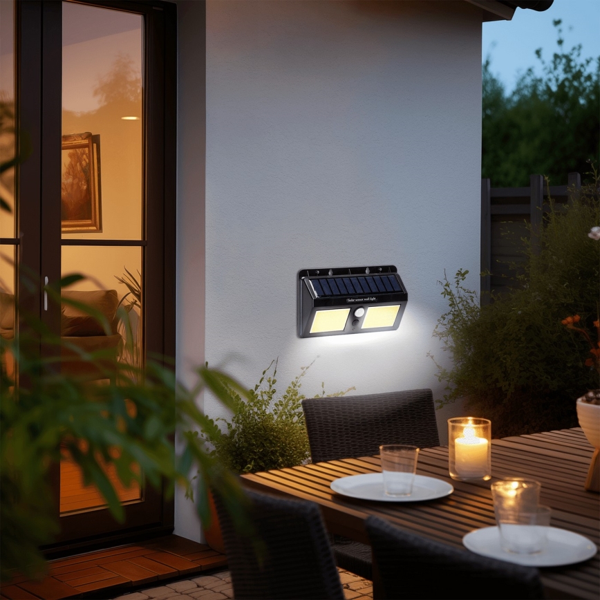 Aigostar - Aplique LED solar con sensor LED/20W/5,5V 2400 mAh 6500K IP65