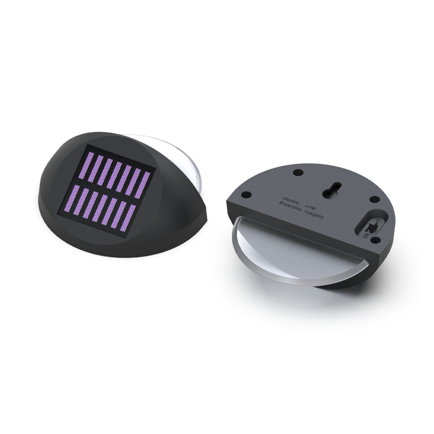 Aigostar - Aplique LED solar LED/1W/1,2V negro 200 mAh 2700K IP44