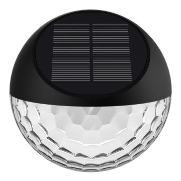 Aigostar - Aplique LED solar LED/2W/1,2V negro 2700K IP44