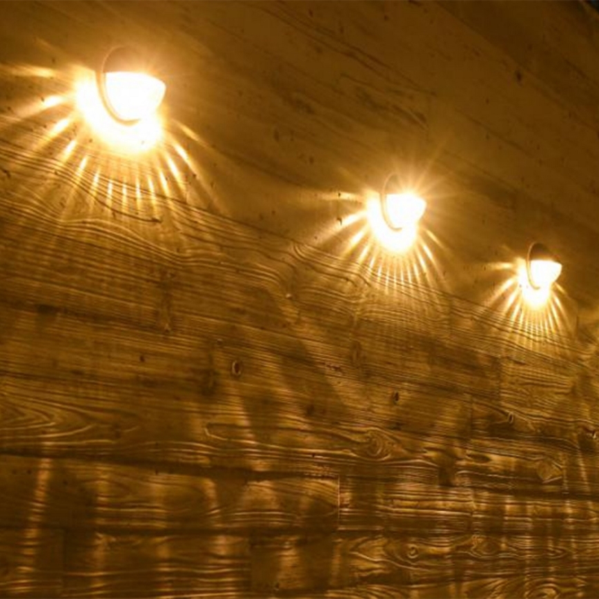 Aigostar - Aplique LED solar LED/2W/1,2V negro 2700K IP44