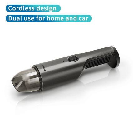 Aigostar - Aspirador de mano recargable 70W/7,4V cromo