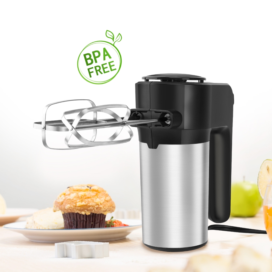Aigostar - Batidora de mano 300W/230V negro/cromo mate
