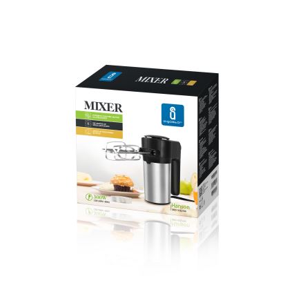 Aigostar - Batidora de mano 300W/230V negro/cromo mate