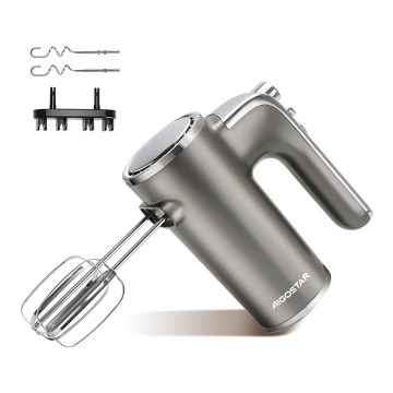 Aigostar - Batidora de mano 400W/230V gris/cromo mate