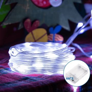 Aigostar - Cadena de luces de Navidad LED 100xLED/3xAA 10,3m blanco frío