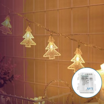 Aigostar - Cadena de luces de Navidad LED 20xLED/3xAA 3,3m árboles