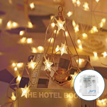 Aigostar - Cadena de luces de Navidad LED 20xLED/3xAA 3,3m Estrellas