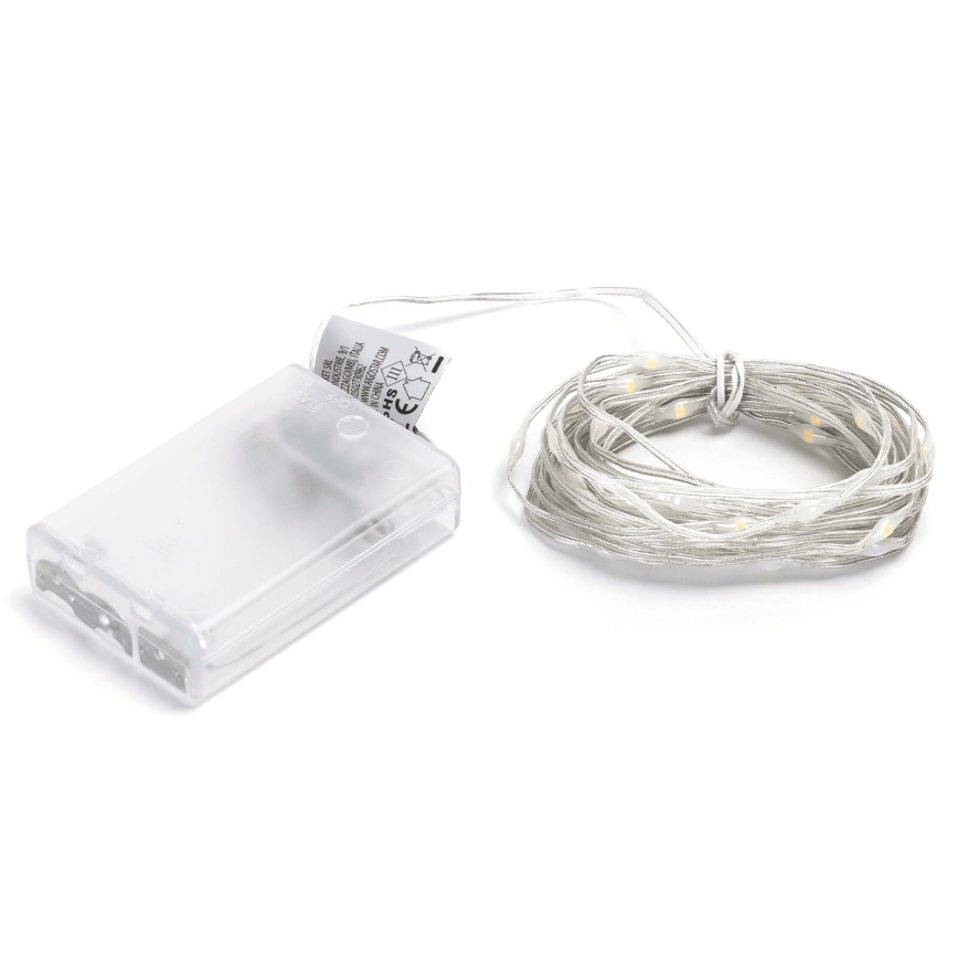 Aigostar - Cadena de luces de Navidad LED 50xLED/3xAA 5,3m blanco cálido