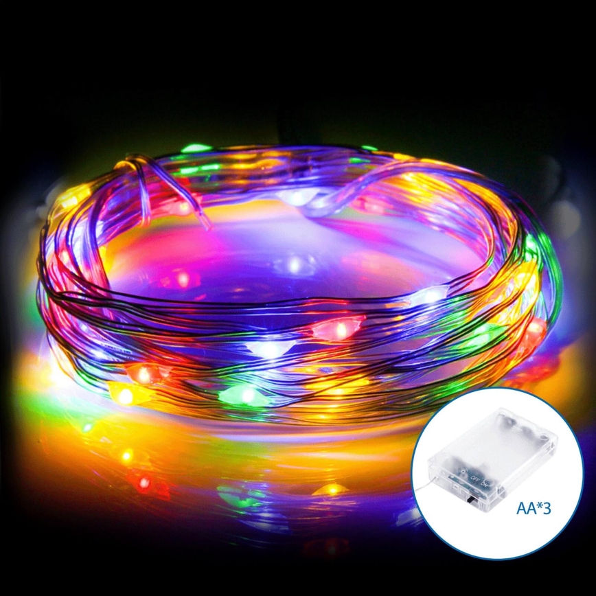 Aigostar - Cadena de luces de Navidad LED 50xLED/3xAA 5,3m multicolor