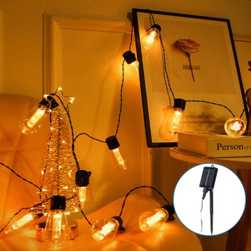 Aigostar - Cadena de luces solares LED navideñas 10xLED/6,5m IP65 blanco cálido
