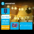 Aigostar - Cadena de luces solares LED navideñas 50xLED/8 funciones 12m IP65 blanco cálido