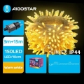 Aigostar - Cadena de navidad LED exterior 150xLED/8 funciones 18m IP44 blanco cálido